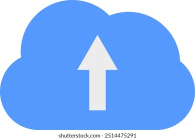 Minimalistisches wolkenförmiges Upload-Symbol.