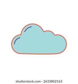 Minimalist cloud symbol in flat style, ideal for cloud technology, online storage, and weather-related UI elements