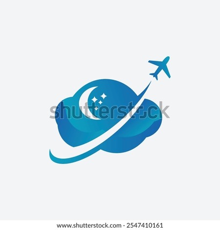 Minimalist Cloud Travel Logo Vector Illustration