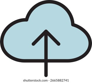 Symbol für minimalistischen Cloud-Upload - Online-Speicherung, Backup, Datenübertragung