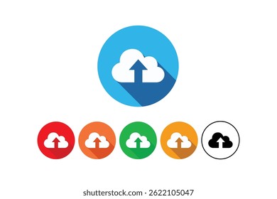 Conjuntos de iconos minimalistas del Cargar de la nube, iconos planos de la nube del diseño, iconos del almacenamiento de la nube de Internet