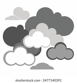 minimalist cloud vector clipart design