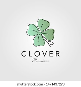 minimalist clover leaf logo vector illustration
