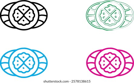 Minimalist clover logo, four-leaf clover icon, heart-shaped leaves, circular emblem, stylized shamrock design, clean line art, bold colors, black and white version, green outline, blue variation, pink