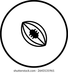 Minimalist Cocoa Bean Icon: Graphic Representation for Food and Agriculture Theme