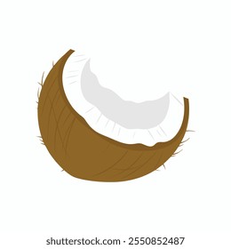 Ilustração minimalista do vetor da fatia do coco.