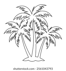 Minimalist Coconut Tree One Line Art Vector - Tropical Beach Design