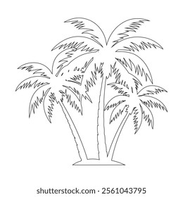 Minimalist Coconut Tree One Line Art Vector - Tropical Beach Design