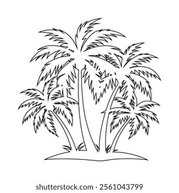 Minimalist Coconut Tree One Line Art Vector - Tropical Beach Design