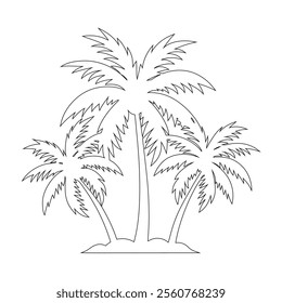 Minimalist Coconut Tree One-Line Art Vector Design