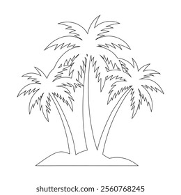 Minimalist Coconut Tree One-Line Art Vector Design