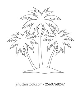 Minimalist Coconut Tree One-Line Art Vector Design