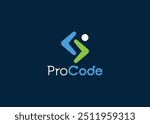 Minimalist Coding logo design template. Modern style programmer logo