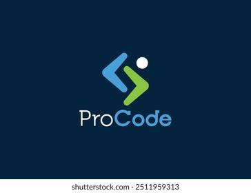 Modelo de design de logotipo de codificação minimalista. Logotipo de programador de estilo moderno