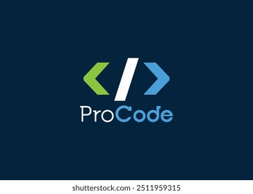 Modelo de design de logotipo de codificação minimalista. Logotipo de programador de estilo moderno