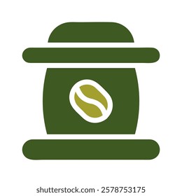 Minimalist Coffee Bean Container Graphic Illustration
