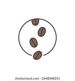 Minimalist coffee bean icon symbolizing freshness and aroma. Perfect for cafés, espresso bars, and roasters looking for a clean, modern branding touch