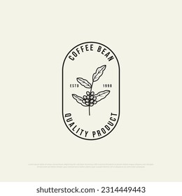 Minimalist Coffee bean logo design vector, best for quality product of Coffee shop logo brand, food and drink etc