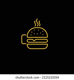 Minimalist Coffee Burger logo Design. vector art illustration