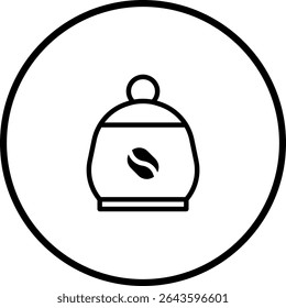 Icono minimalista del envase del café: Arte elegante de la línea para los Diseños de la bebida y del café