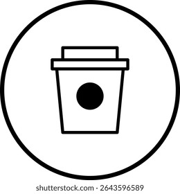 Ícone minimalista da xícara de café: Ilustração limpa do vetor para conceitos de bebidas e cafés
