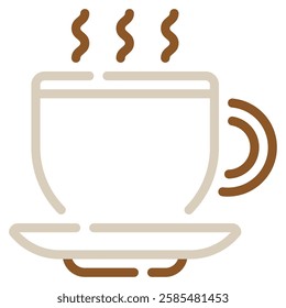 A minimalist coffee cup illustration featuring steam, perfect for café branding and beverage-related content.