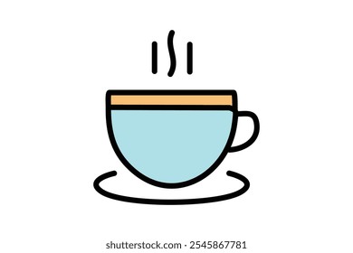 Ilustrações minimalistas da xícara de café com vapor - Perfeito para café, cafeteria e vibes matutinas