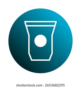 Minimalistische Kaffeetasse Logo-Design auf einem Farbverlauf blauen Kreis schafft professionelle und einladende Ästhetik