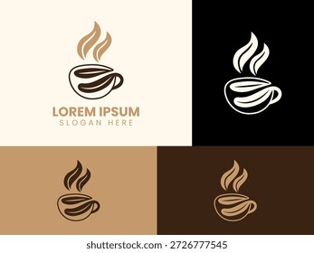 Ilustración vectorial de Plantilla de diseño de logotipo de taza de café minimalista