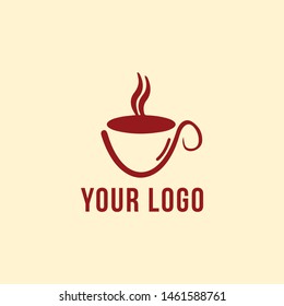 minimalist coffee cup logo template