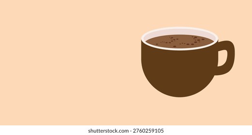 Minimalist coffee cup on a clean background with ample copy space for branding, advertising, text placement. Best for café promotions, product mockups, marketing visuals, modern design projects.