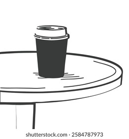 Minimalist Coffee Cup on Table