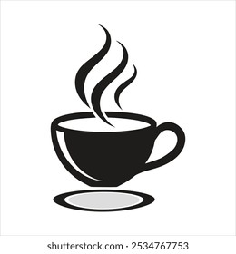 "Minimalist Coffee Cup Silhouette Logo: Sleek and Elegant Design for Modern Cafes"
