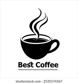 "Minimalist Coffee Cup Silhouette Logo: Sleek and Elegant Design for Modern Cafes"