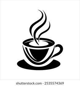 "Minimalist Coffee Cup Silhouette Logo: Sleek and Elegant Design for Modern Cafes"