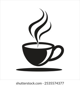 "Minimalist Coffee Cup Silhouette Logo: Sleek and Elegant Design for Modern Cafes"