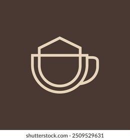 vetor de design de logotipo de conceito de xícara de café minimalista