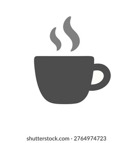 Icono de café minimalista en estilo japonés, símbolo de taza geométrica limpia, ideal para señalización de cafetería, marca de hospitalidad y sistemas modernos de orientación.