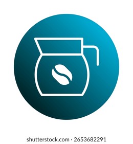 Minimalist coffee jug design on blue background emphasizing freshness brewing aromatic beverage creation and simplistic modern lifestyle