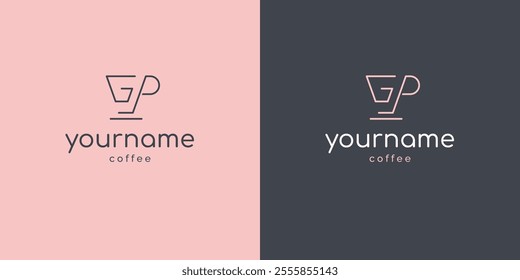 Minimalist coffee logo design for cafes, shops and coffee shops.