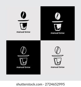 Minimalistisches Kaffee-Logo-Design in schwarz-weißem Stil