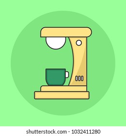 Minimalist Coffee Maker Flat Icon
