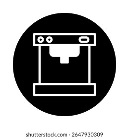 Minimalist coffee maker illustration on a black background showcasing modern kitchen appliance design and beverage preparation