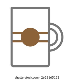Minimalist coffee mug illustration with circular design element and simple lines