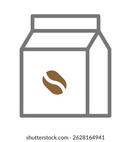 Minimalist coffee packaging design featuring a stylized coffee bean icon