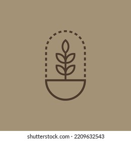 Minimalist Coffee Plant Icon Design. Simple Modern Coffee Logo Vector Illustration. 