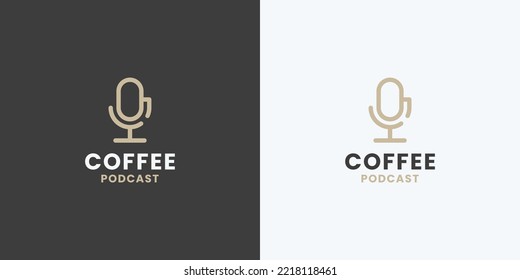minimalist coffee podcast logo design inspiration