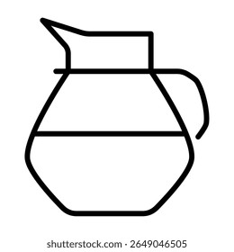Minimalist coffee server icon perfect for cafe menus and brewing equipment illustrations.