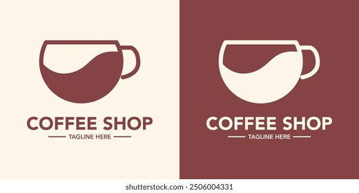 Minimalist coffee shop logo design. Simple classic coffee logo template. Modern logo for cafe. Creative cafe logo coffee shop abstract design