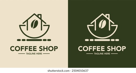 Minimalist coffee shop logo symbol. Coffee store logo template. Cafe logo simple design